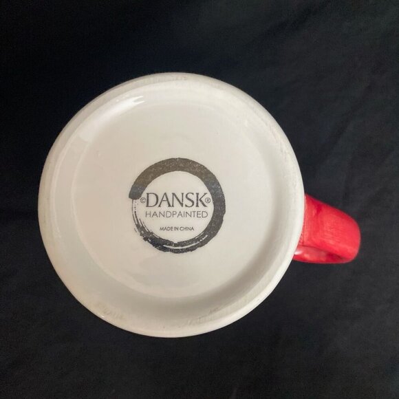 Dansk Ceramic Coffee Mug Cup White w/ Red Cherries Bing Cherry Hand Painted - Picture 5 of 5